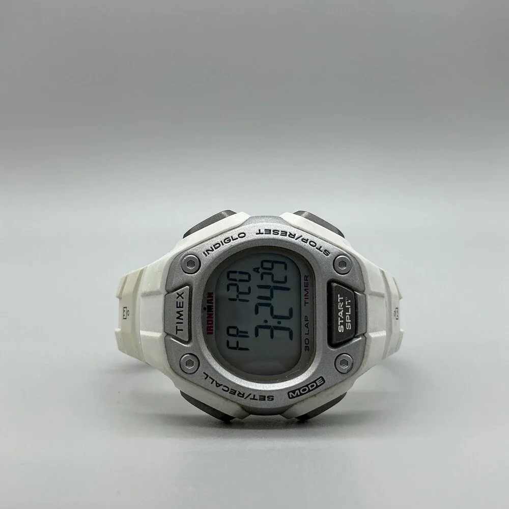 Timex Ironman 30 Lap Womens Watch 37mm Silver Tone Digital Indiglo New Battery
